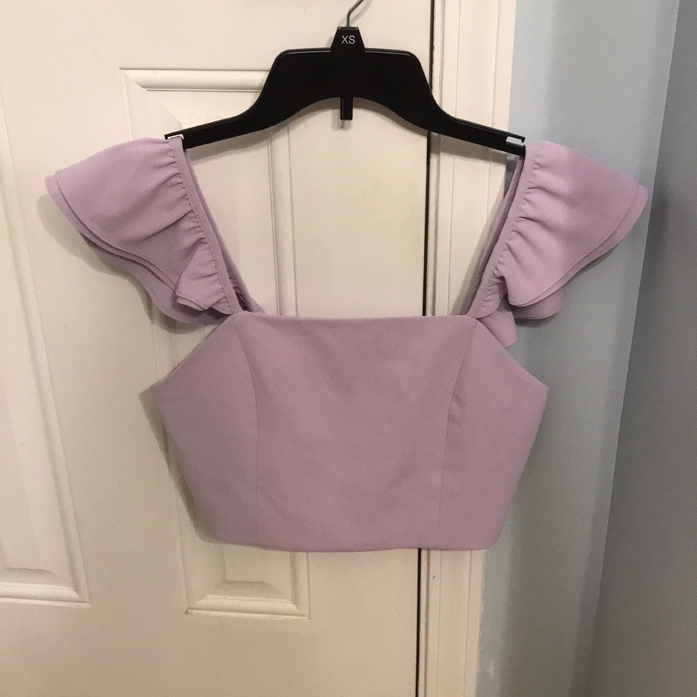 Alice + Olivia Ruffle Crop Top
